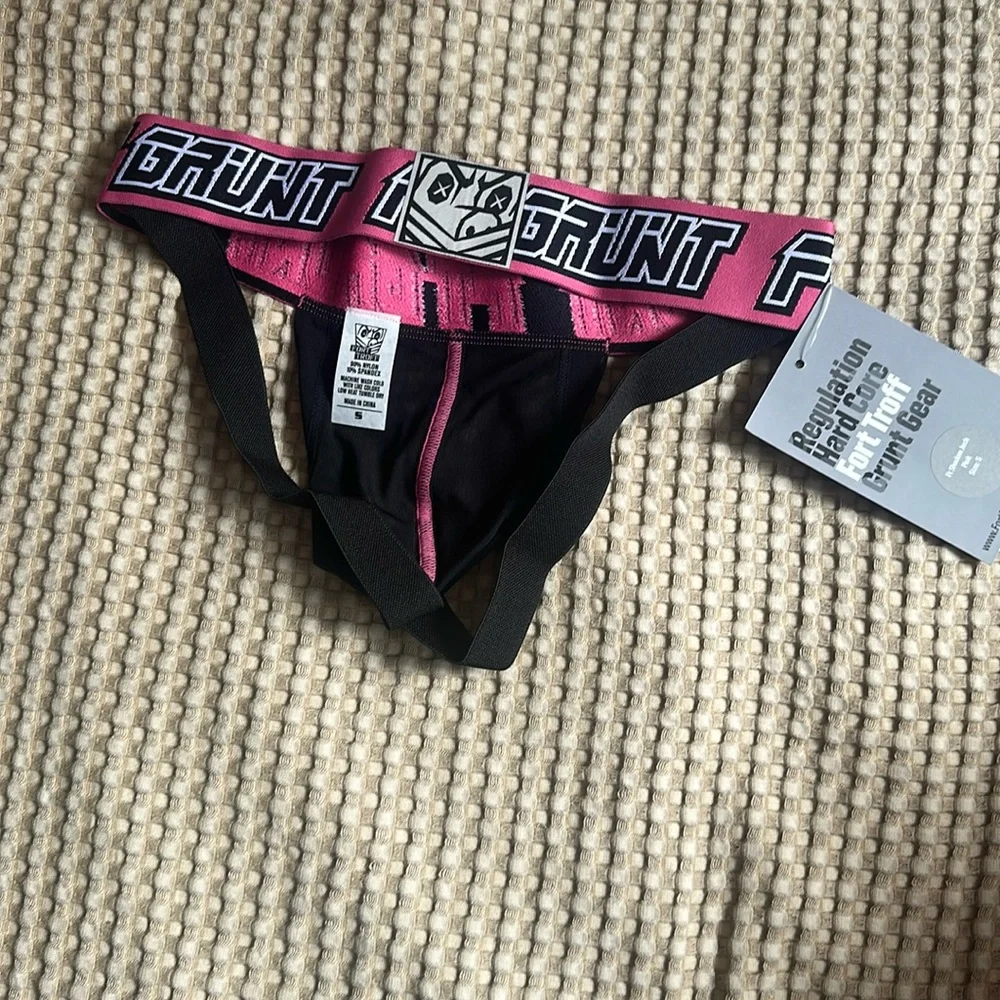 Fort Troff Men's Black and Pink Sheer Mesh Shadow Jockstrap